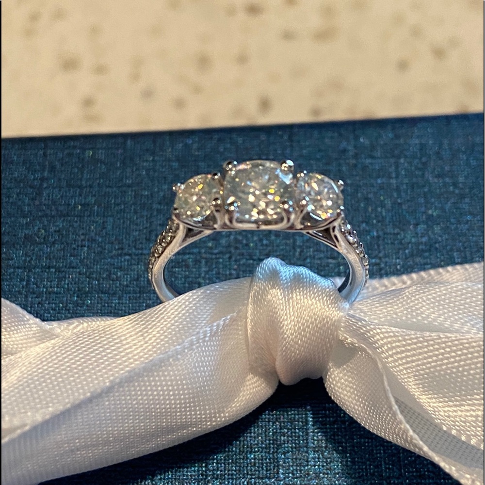 Charles & Colvard Forever One/Diamond Ring